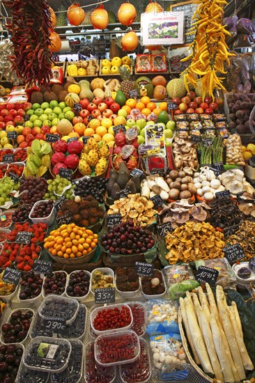 Market stall selling exotic fruits