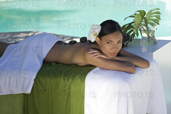 Woman enjoying a wellness and spa treatment