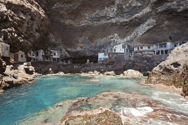 Fishermen's houses in the smugglers cove at Tijarafe