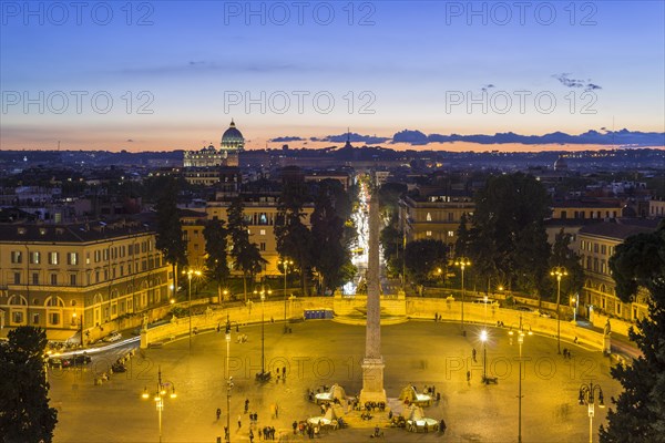 View from the Pincio to Piazza del Popolo with obelisk