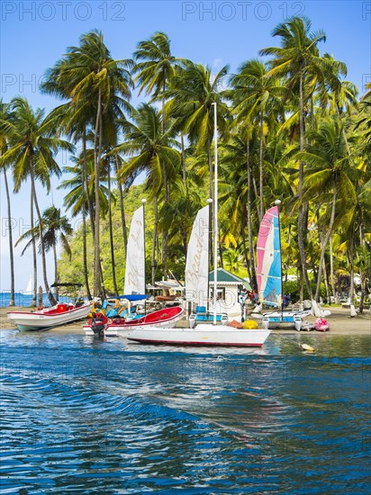 Sandy beach beach with water sports facilities in Marigot Bay