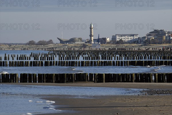 Groynes on the beach of Warnemunde