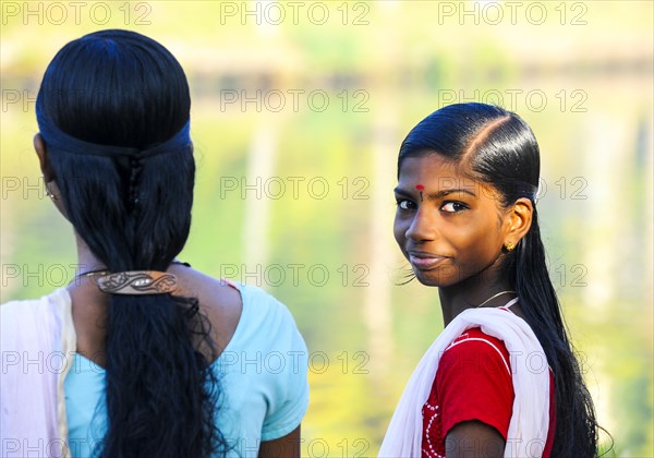 Smiling girl with a bindi