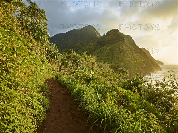 Hiking trail at Napali Coast