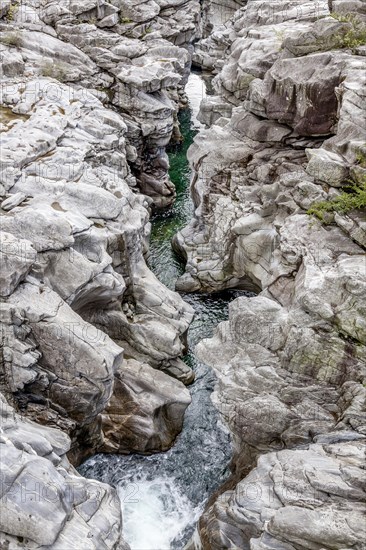 Granite rock formations in the Maggia river in the Maggia Valley