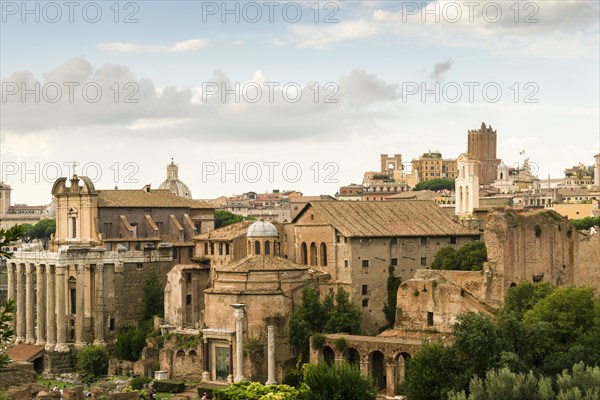 Temple of Antoninus and Faustina on the left