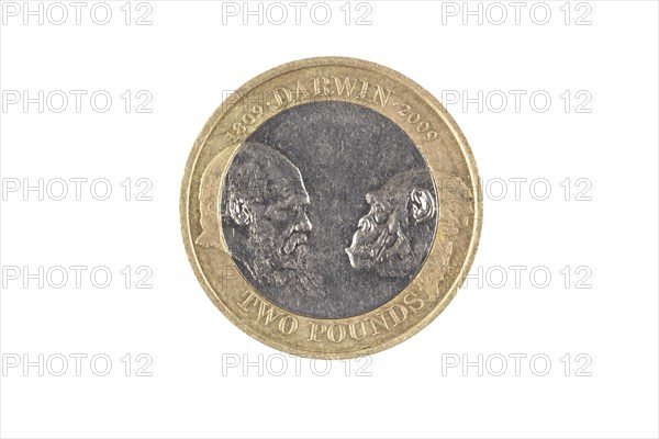 A special edition two pound coin marking the bicentenary of Charles Darwin's birth