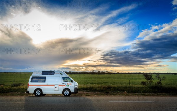 Britz camper van on the road