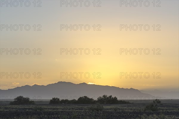 Landscape of the Namib Desert at sunrise