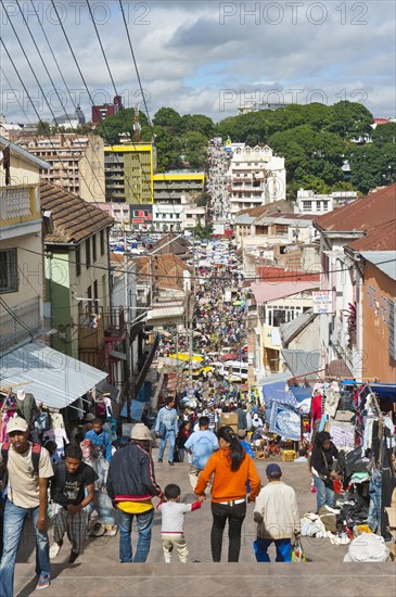 Busy street in the old town