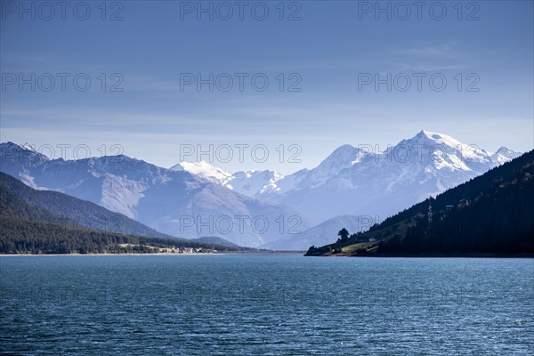 The massif of Mount Ortler above the Reschensee