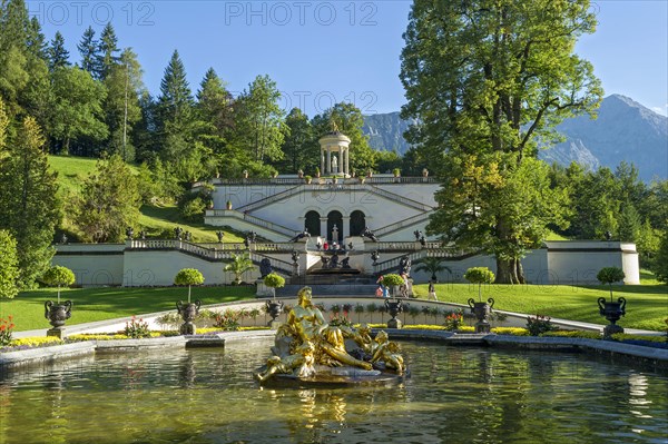 Flora Fountain surrounded by a water basin