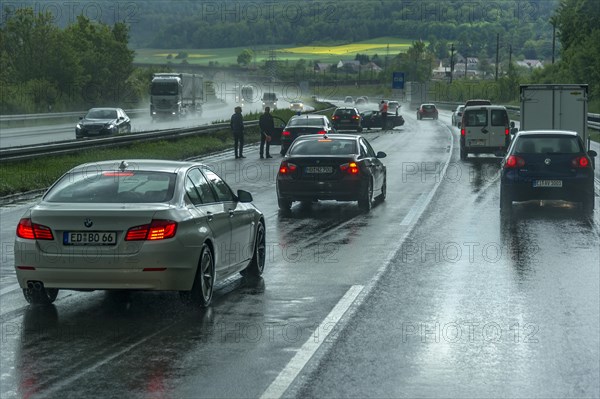 Accident during heavy rain with poor visibility