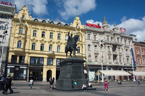 Ban Jelacic statue in Ban Jelacic Square