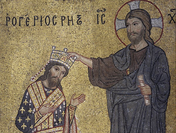 Roger II being crowned by Christ