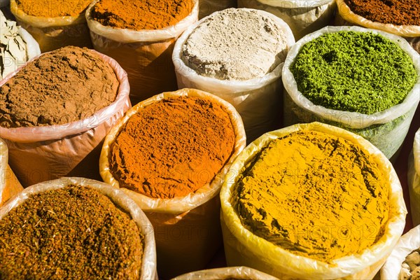 Indian spices for sale at the weekly flea market