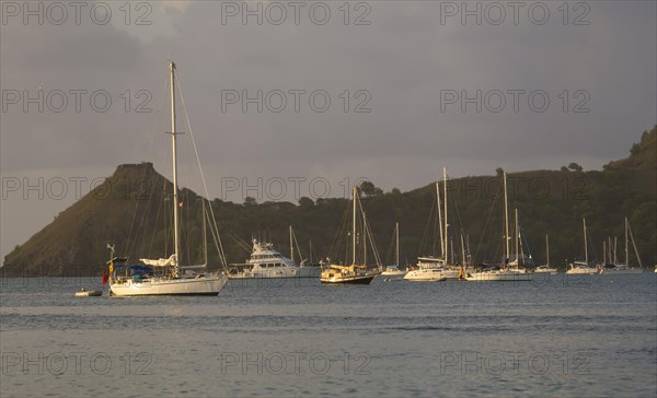 Sailing at twilight near Rodney Bay