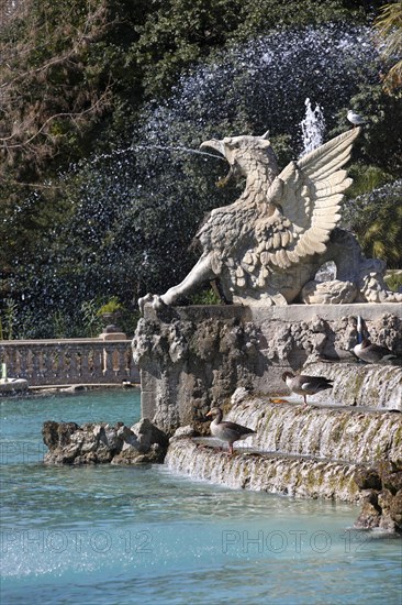 Water-spouting dragon by Antoni Gaudi at the fountain Font de la Cascada