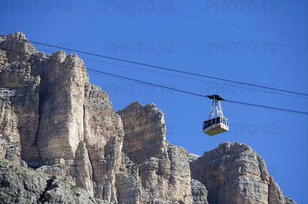 Cable car on Sass Pordoi Mountain