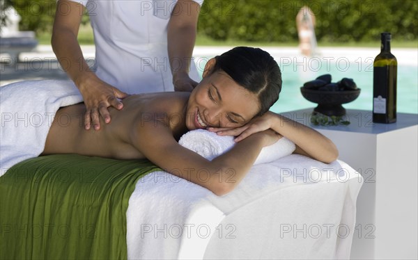 Woman enjoying a wellness and spa treatment