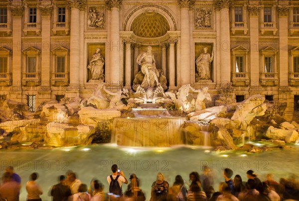 Tourists at the Trevi Fountain