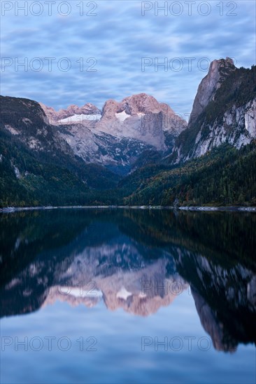 Vorderer Gosausee with reflection of the Hoher Dachstein