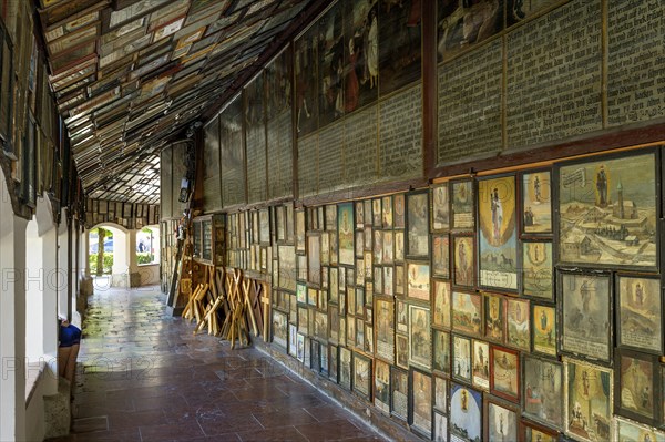 Votive offerings in the cloister around the Shrine of Our Lady of Altotting