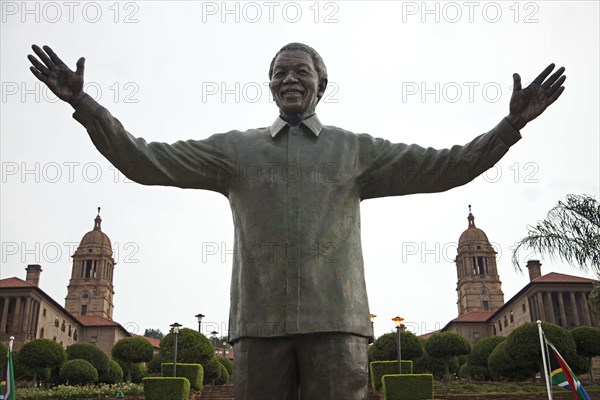 Huge Nelson Mandela statue in front of the Union Buildings government buildings