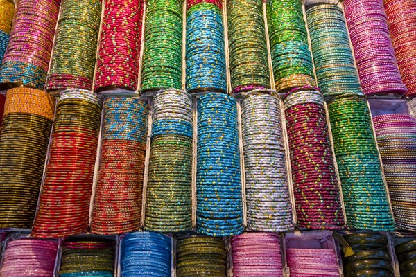 Colorful bangles displayed for sale