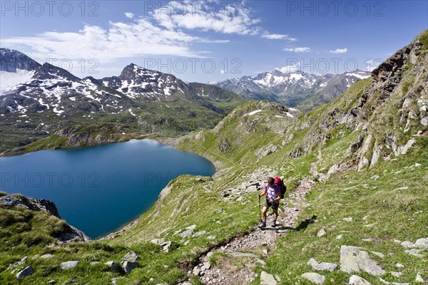 Climbers above Grosser Schwarzsee Lake
