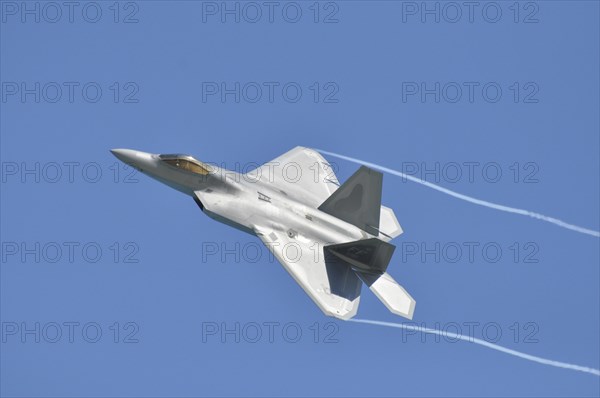 Lockheed Martin F-22 Raptor performs at an air show