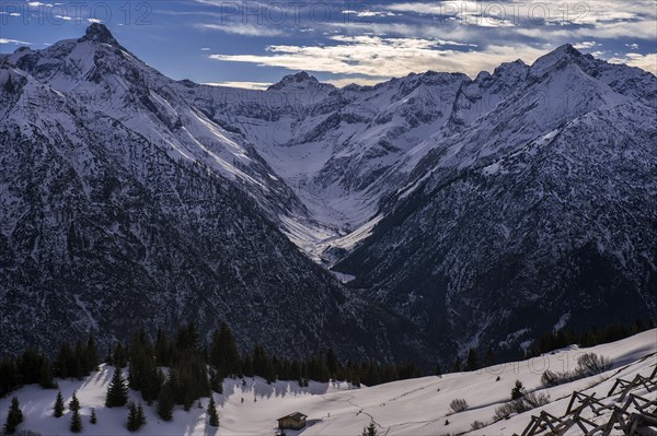 Snow-covered mountain peaks