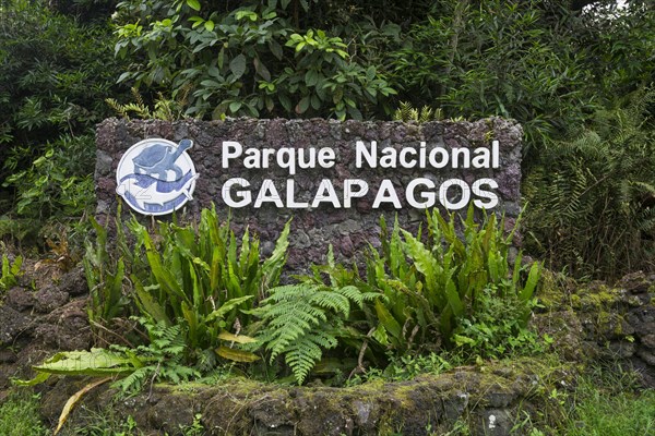 Sign of the Parque Nacional Galapagos