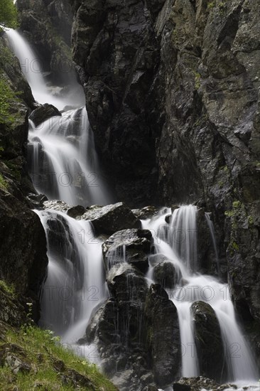 Mountain river with waterfall in Malfontal