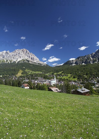 View of the town of Cortina d'Ampezzo