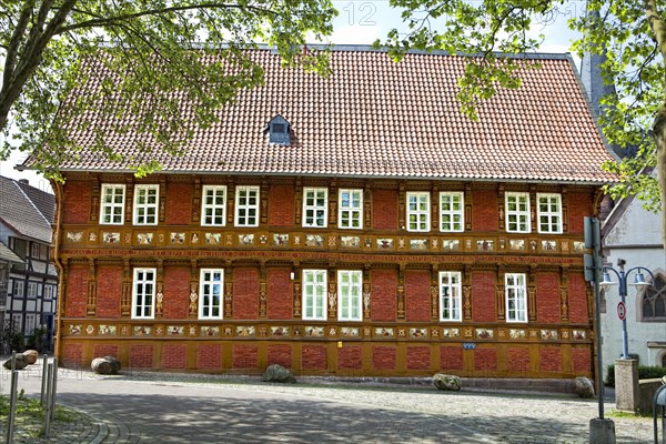 Facade with wood carvings