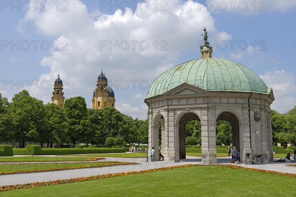 Hofgarten with the Theatine Church and the Diana Pavilion