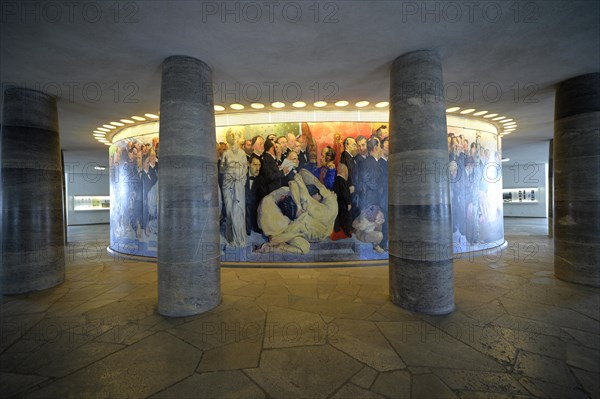 Detail of the mural 'The Path of the Representatives to St. Paul's Church' by the Berlin painter Johannes Grutzke