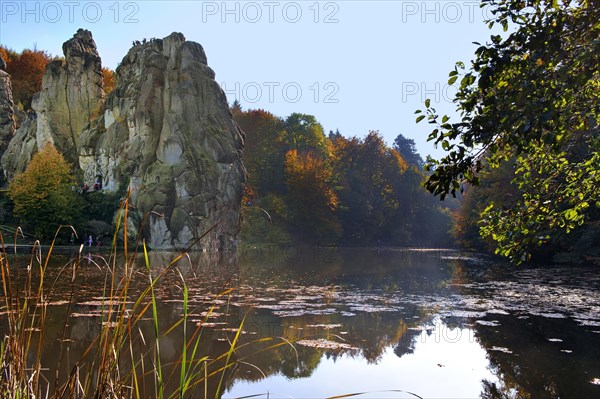 Externsteine rock formation in autumn