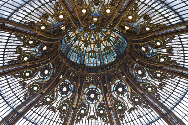 Detail of the dome of the Galeries Lafayette department store