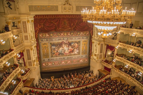 Interior view of the Semperoper opera house