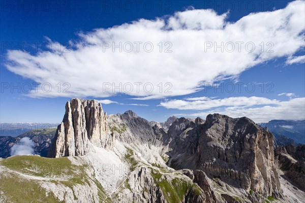 View while ascending Croda Rossa or Sextener Rotwand in the Rosengarten Group along the Via Ferrata Croda Rossa climbing route