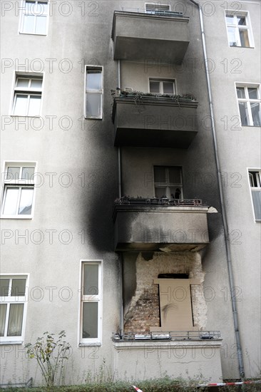 Residential house after fire at New Year's Eve