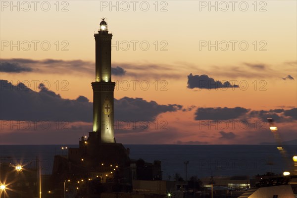 The ancient Lighthouse of Genoa at the Porto Antico harbour