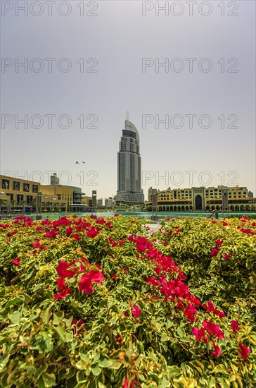The Dubai Mall with the The Address Downtown Dubai skyscraper