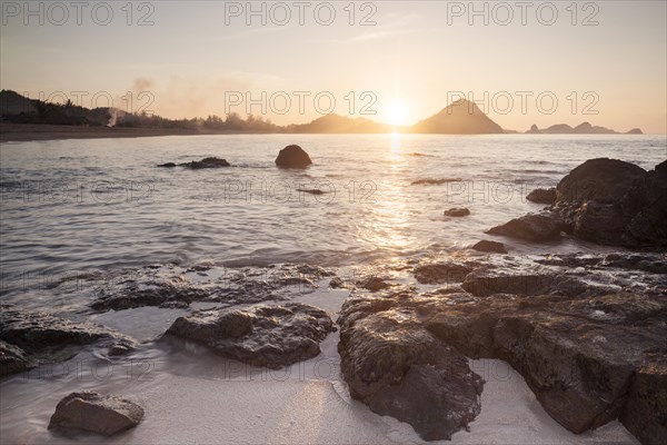 Coastal landscape at sunrise