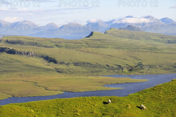 View from the Old Man of Storr across the Isle of Skye and the Scottish mainland