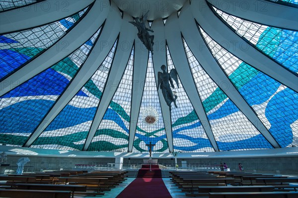 Stained glass in the Metropolitan Cathedral of Brasilia