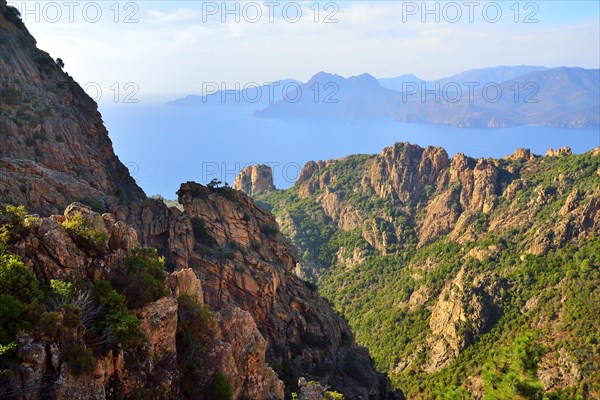 View over the sandstone cliffs towards the sea