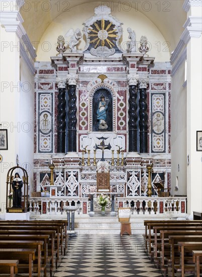 Main altar with marble inlays